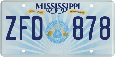 MS license plate ZFD878