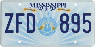 MS license plate ZFD895
