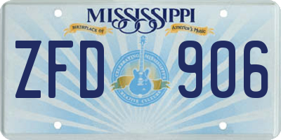 MS license plate ZFD906