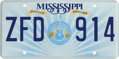 MS license plate ZFD914