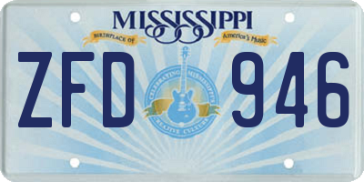 MS license plate ZFD946