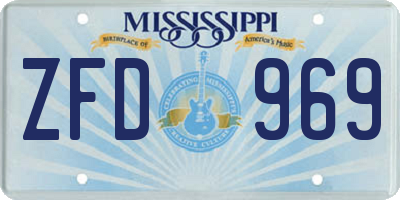 MS license plate ZFD969