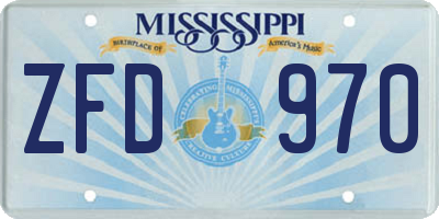 MS license plate ZFD970