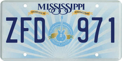 MS license plate ZFD971