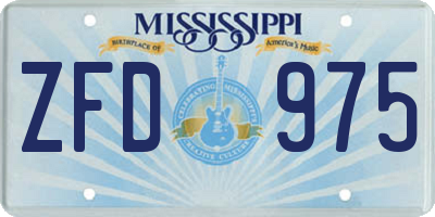 MS license plate ZFD975