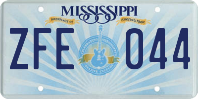 MS license plate ZFE044