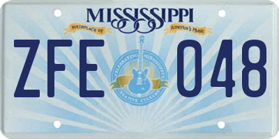 MS license plate ZFE048