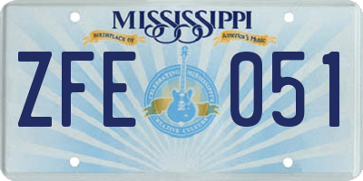 MS license plate ZFE051