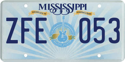 MS license plate ZFE053