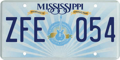 MS license plate ZFE054