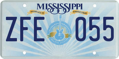 MS license plate ZFE055