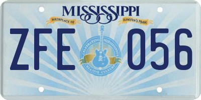 MS license plate ZFE056