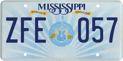 MS license plate ZFE057