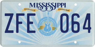 MS license plate ZFE064
