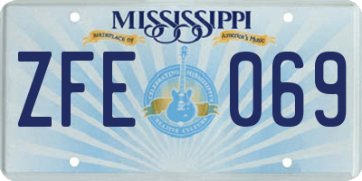 MS license plate ZFE069