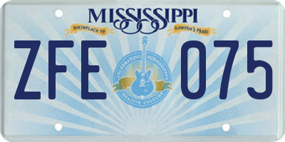 MS license plate ZFE075
