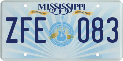 MS license plate ZFE083