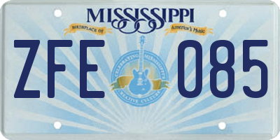 MS license plate ZFE085