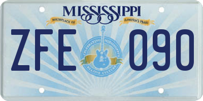 MS license plate ZFE090