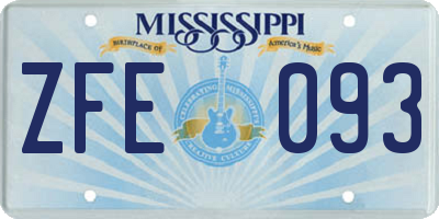 MS license plate ZFE093