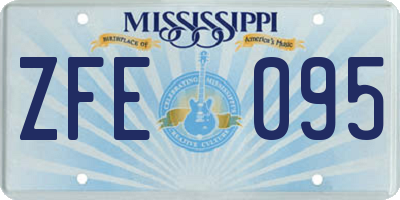 MS license plate ZFE095