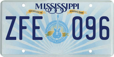 MS license plate ZFE096
