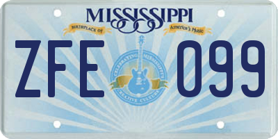 MS license plate ZFE099