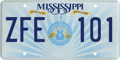 MS license plate ZFE101