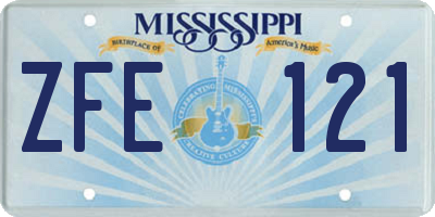 MS license plate ZFE121