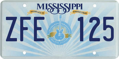MS license plate ZFE125