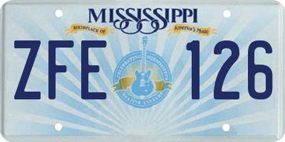 MS license plate ZFE126
