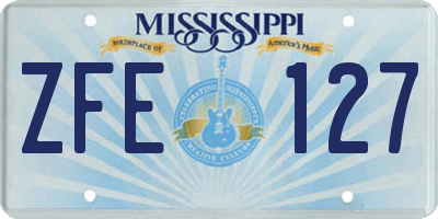 MS license plate ZFE127