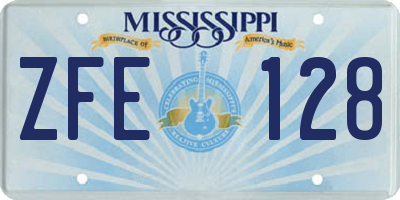 MS license plate ZFE128