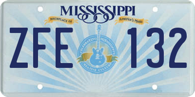 MS license plate ZFE132