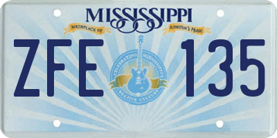 MS license plate ZFE135