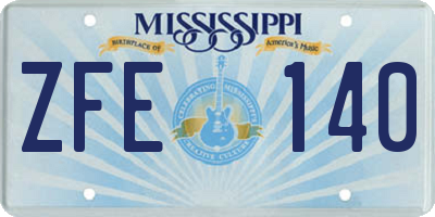 MS license plate ZFE140