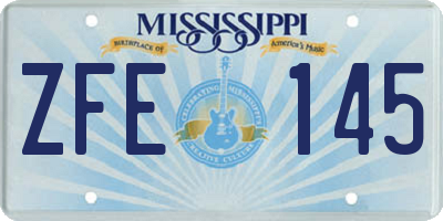 MS license plate ZFE145