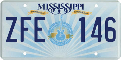 MS license plate ZFE146