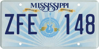 MS license plate ZFE148