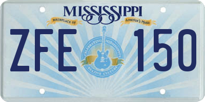 MS license plate ZFE150