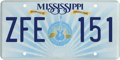 MS license plate ZFE151