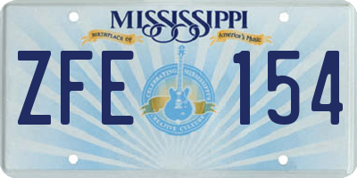 MS license plate ZFE154