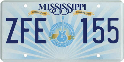 MS license plate ZFE155