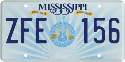 MS license plate ZFE156