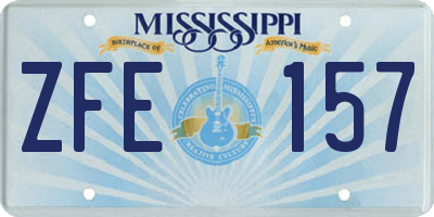 MS license plate ZFE157