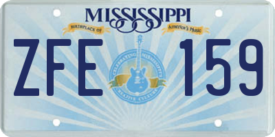 MS license plate ZFE159