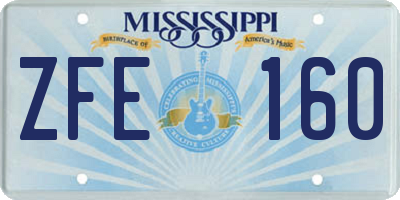 MS license plate ZFE160