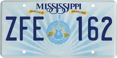 MS license plate ZFE162