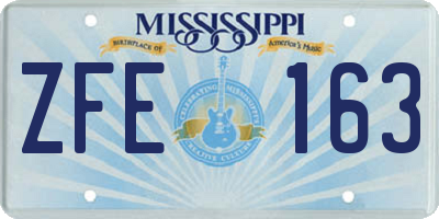 MS license plate ZFE163
