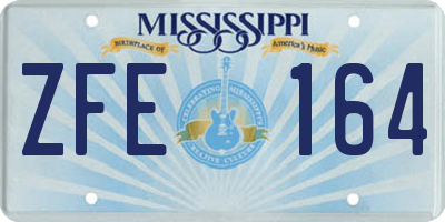 MS license plate ZFE164